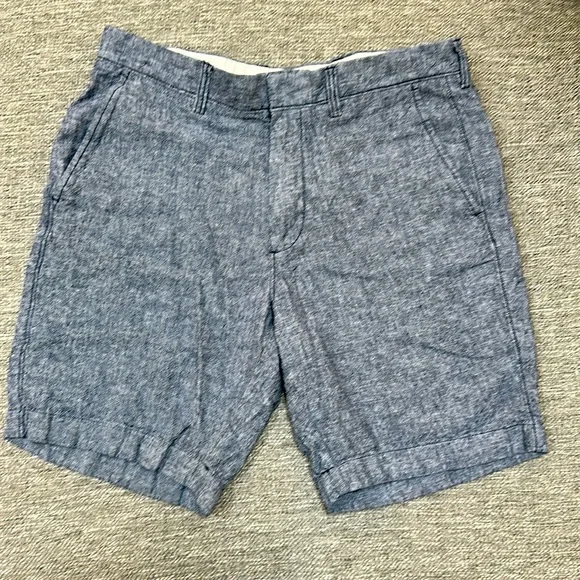 Excellent Condition, Men’s J.Crew Factory Navy Linen Shorts, Size 33 - Picture 1 of 5